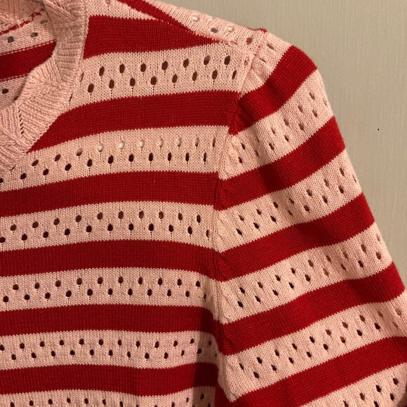 Belle by Belldini Women's Crew Neck Sweater Pink and Red, Size Small - Picture 5 of 6